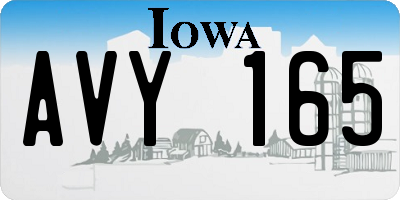 IA license plate AVY165