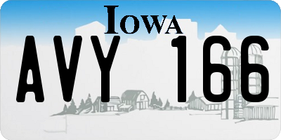 IA license plate AVY166