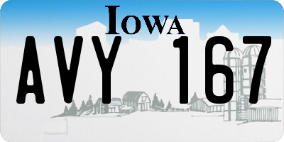 IA license plate AVY167
