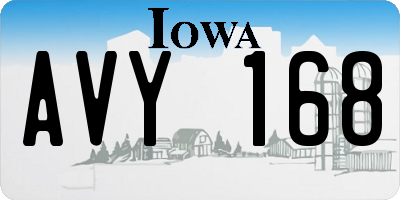 IA license plate AVY168
