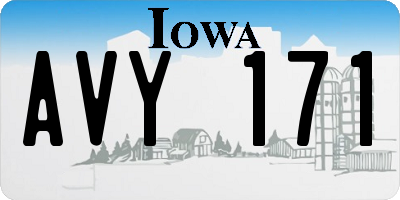 IA license plate AVY171
