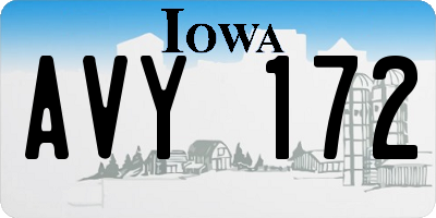 IA license plate AVY172