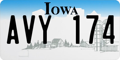 IA license plate AVY174