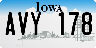 IA license plate AVY178