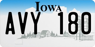 IA license plate AVY180