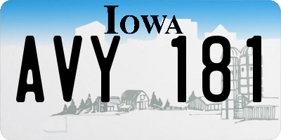 IA license plate AVY181