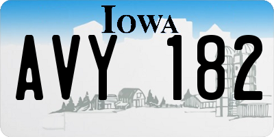 IA license plate AVY182