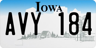 IA license plate AVY184