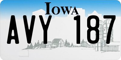 IA license plate AVY187