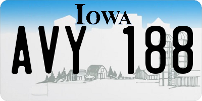 IA license plate AVY188