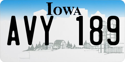 IA license plate AVY189