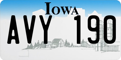 IA license plate AVY190