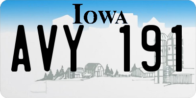 IA license plate AVY191