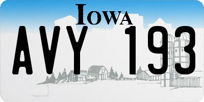 IA license plate AVY193