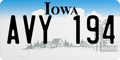IA license plate AVY194