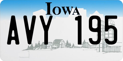 IA license plate AVY195