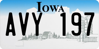 IA license plate AVY197