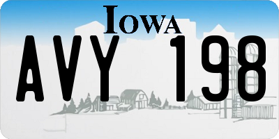 IA license plate AVY198