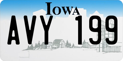 IA license plate AVY199