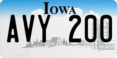 IA license plate AVY200