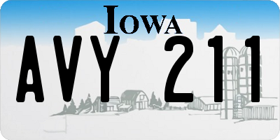 IA license plate AVY211
