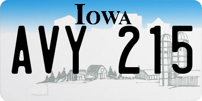 IA license plate AVY215