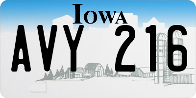 IA license plate AVY216