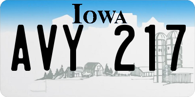 IA license plate AVY217