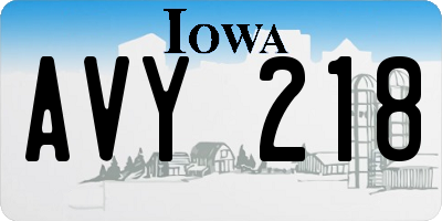 IA license plate AVY218