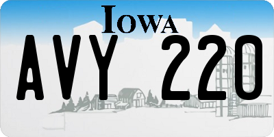 IA license plate AVY220