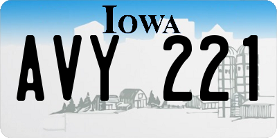 IA license plate AVY221