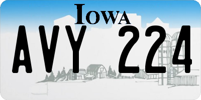 IA license plate AVY224