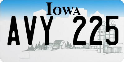 IA license plate AVY225