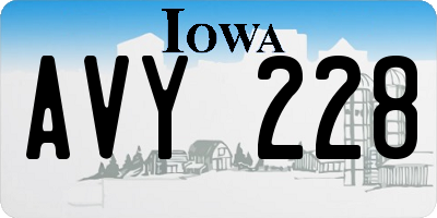 IA license plate AVY228