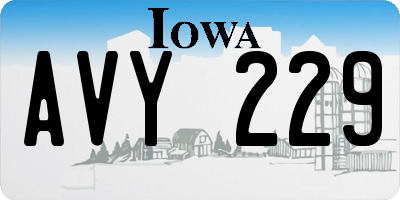 IA license plate AVY229