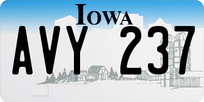 IA license plate AVY237