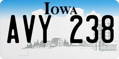 IA license plate AVY238