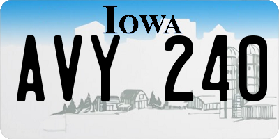 IA license plate AVY240