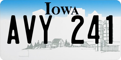 IA license plate AVY241