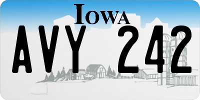 IA license plate AVY242