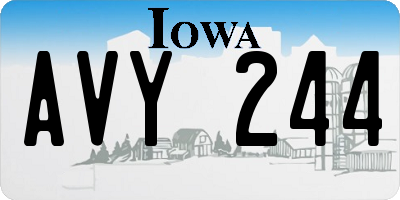IA license plate AVY244