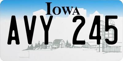 IA license plate AVY245