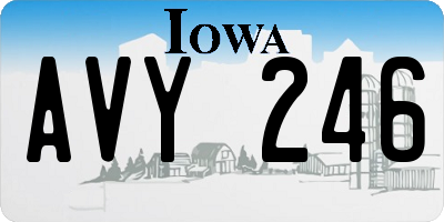 IA license plate AVY246