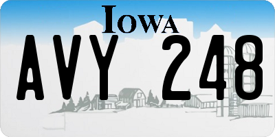 IA license plate AVY248