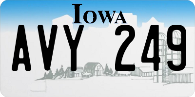 IA license plate AVY249