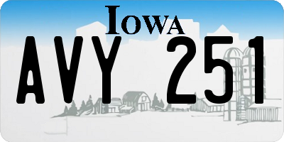 IA license plate AVY251