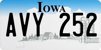 IA license plate AVY252