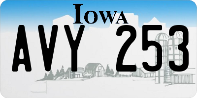 IA license plate AVY253
