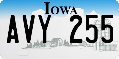 IA license plate AVY255