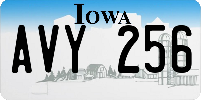 IA license plate AVY256